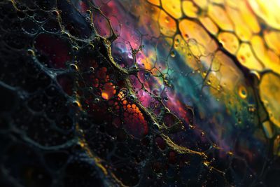 Abstrakte Zellstruktur in leuchtenden Farben